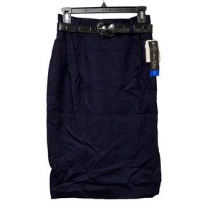 Vintage Navy Blue Skirt with Belt